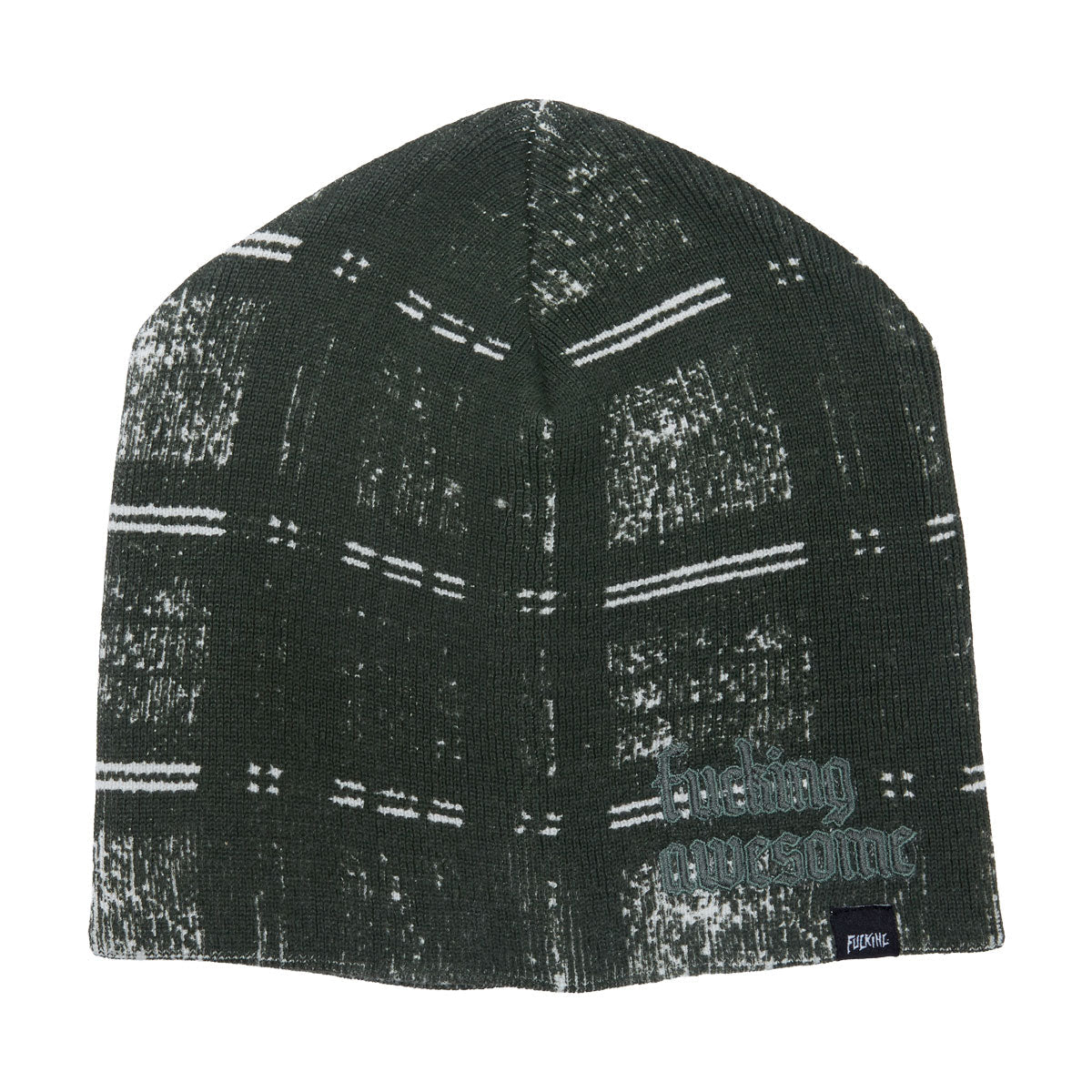 Fucking Awesome Digital Plaid Skully Beanie - Green image 1