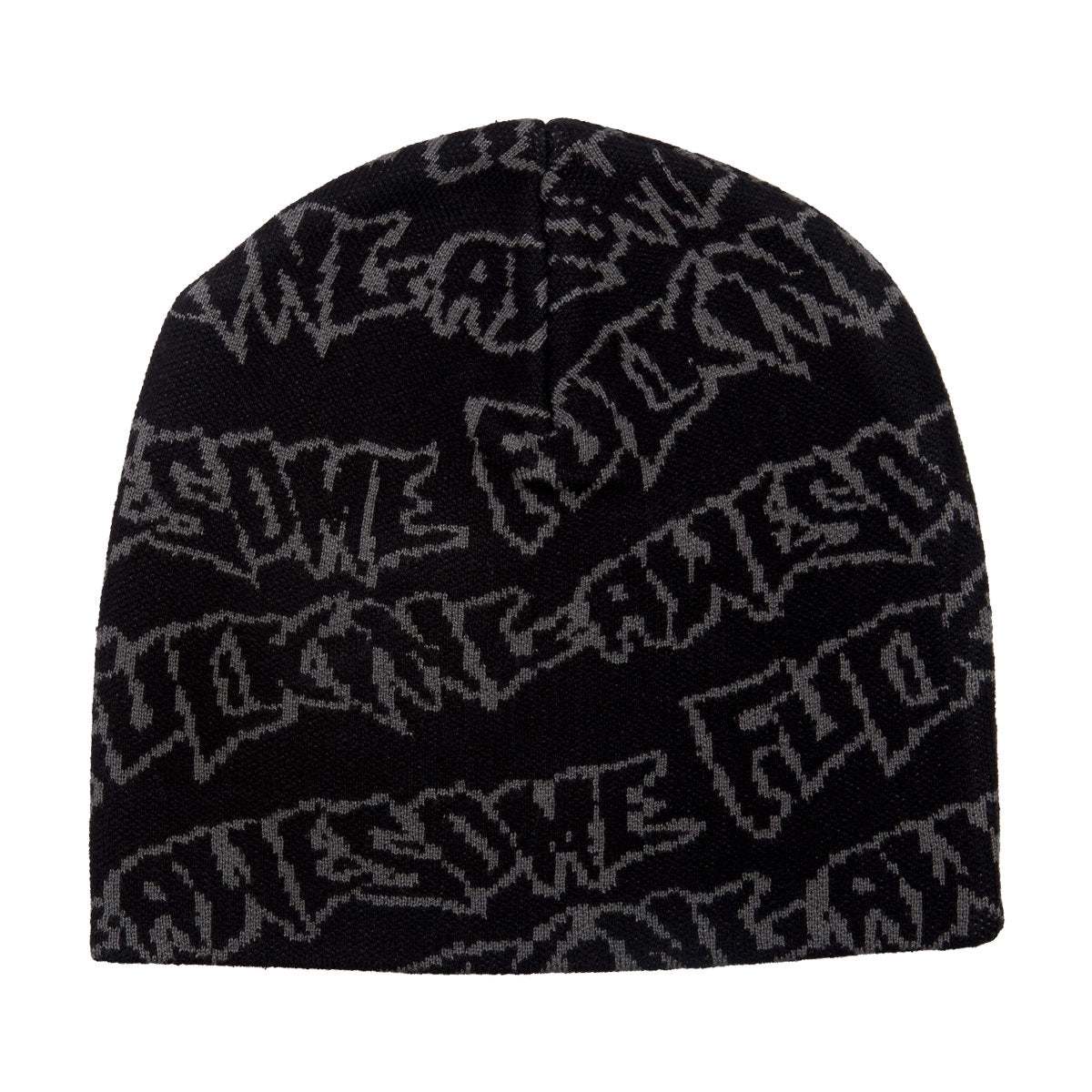 Fucking Awesome FA Stamp Repeat Skully Beanie - Black/Grey image 2