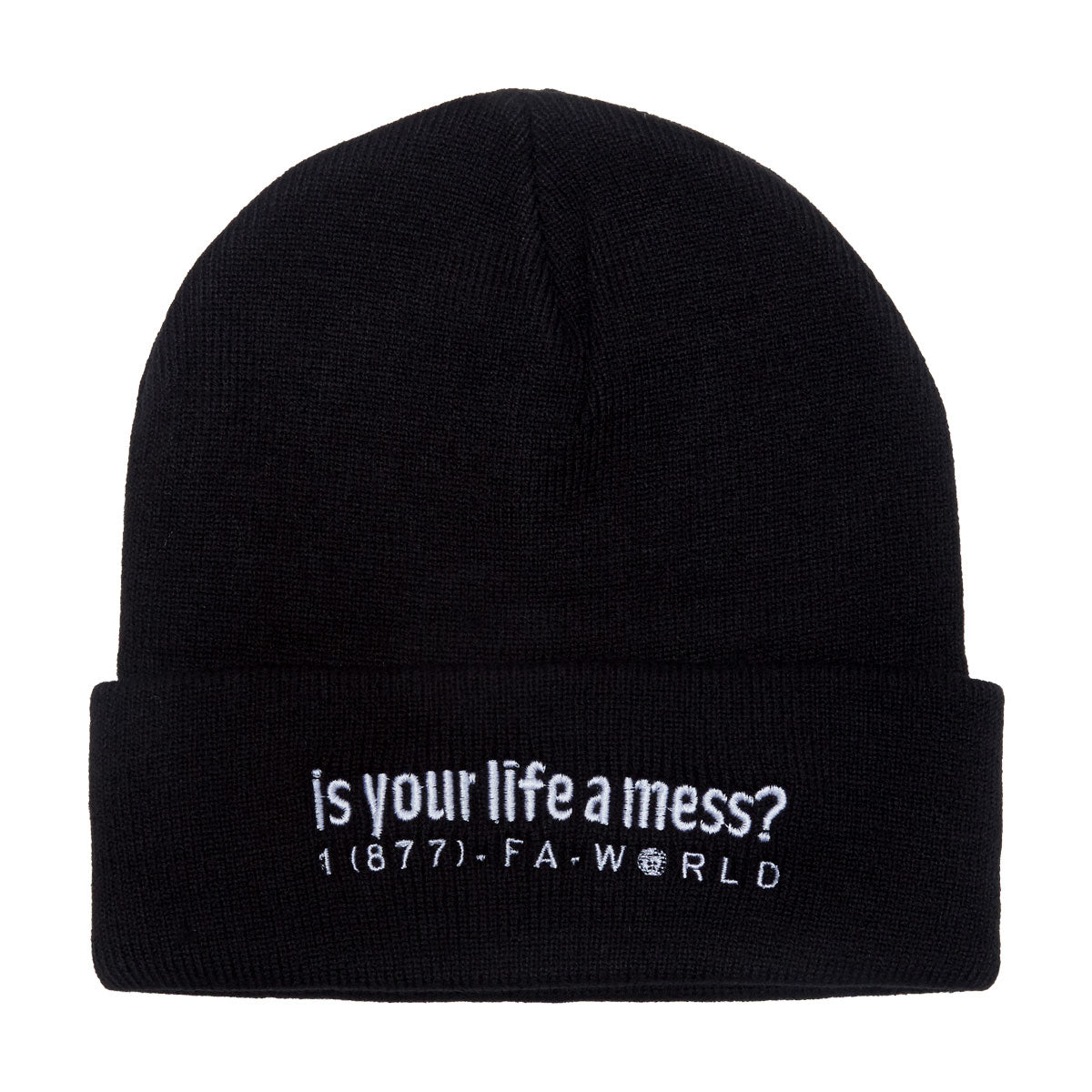 Fucking Awesome Is Your Life A Mess Cuffed Beanie - Black image 1