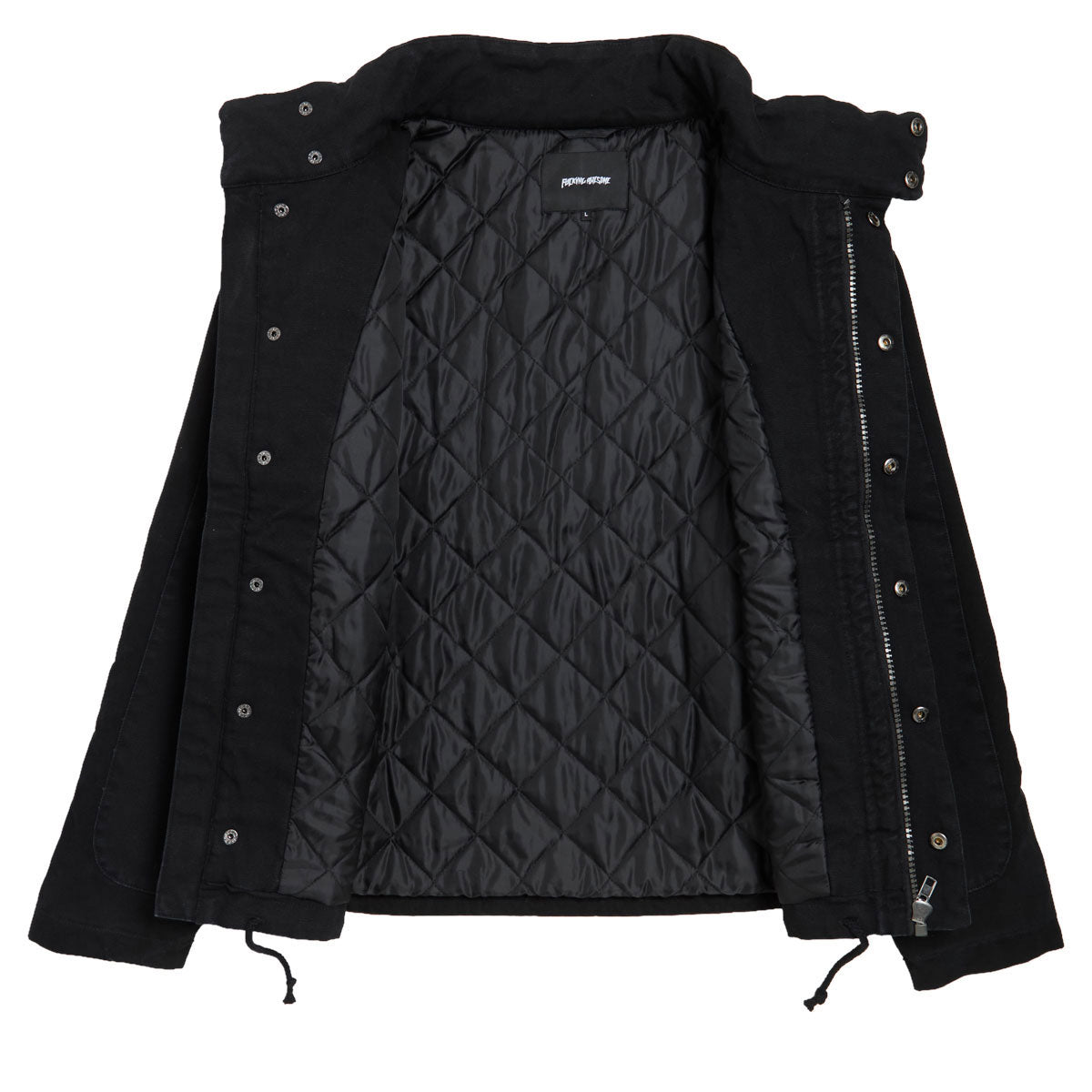 Fucking Awesome Waxed Puffer Jacket - Black image 3