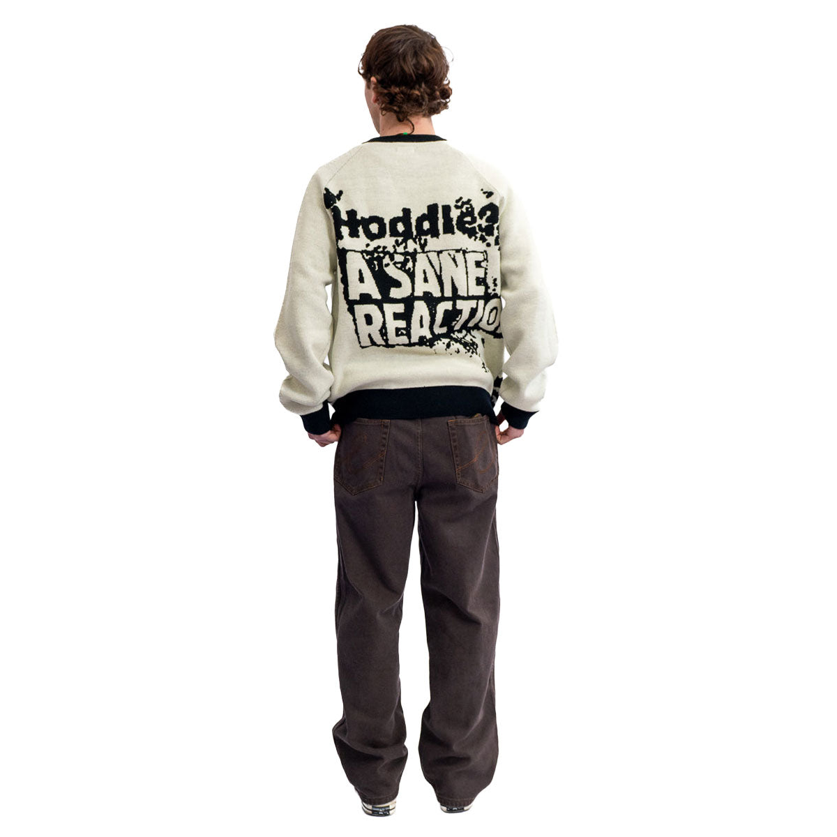 Hoddle Sane Reaction Knit Sweater - White/Black image 4