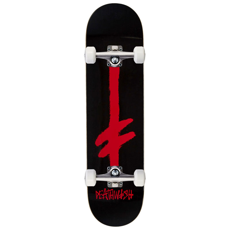 Deathwish Gang Spray Skateboard Complete - Black/Red - 8.00