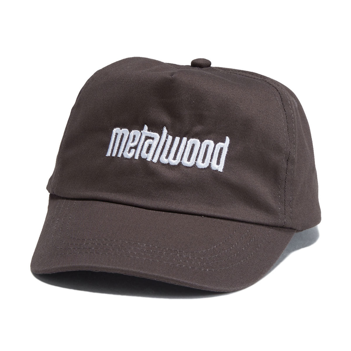 Metalwood Metal Logo 5 Panel Hat - Brown image 1
