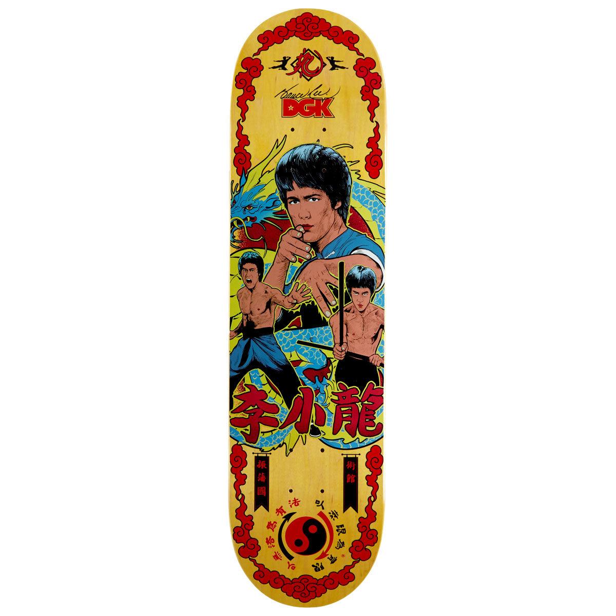 DGK x Bruce Lee Fury Skateboard Deck - Yellow - 8.10