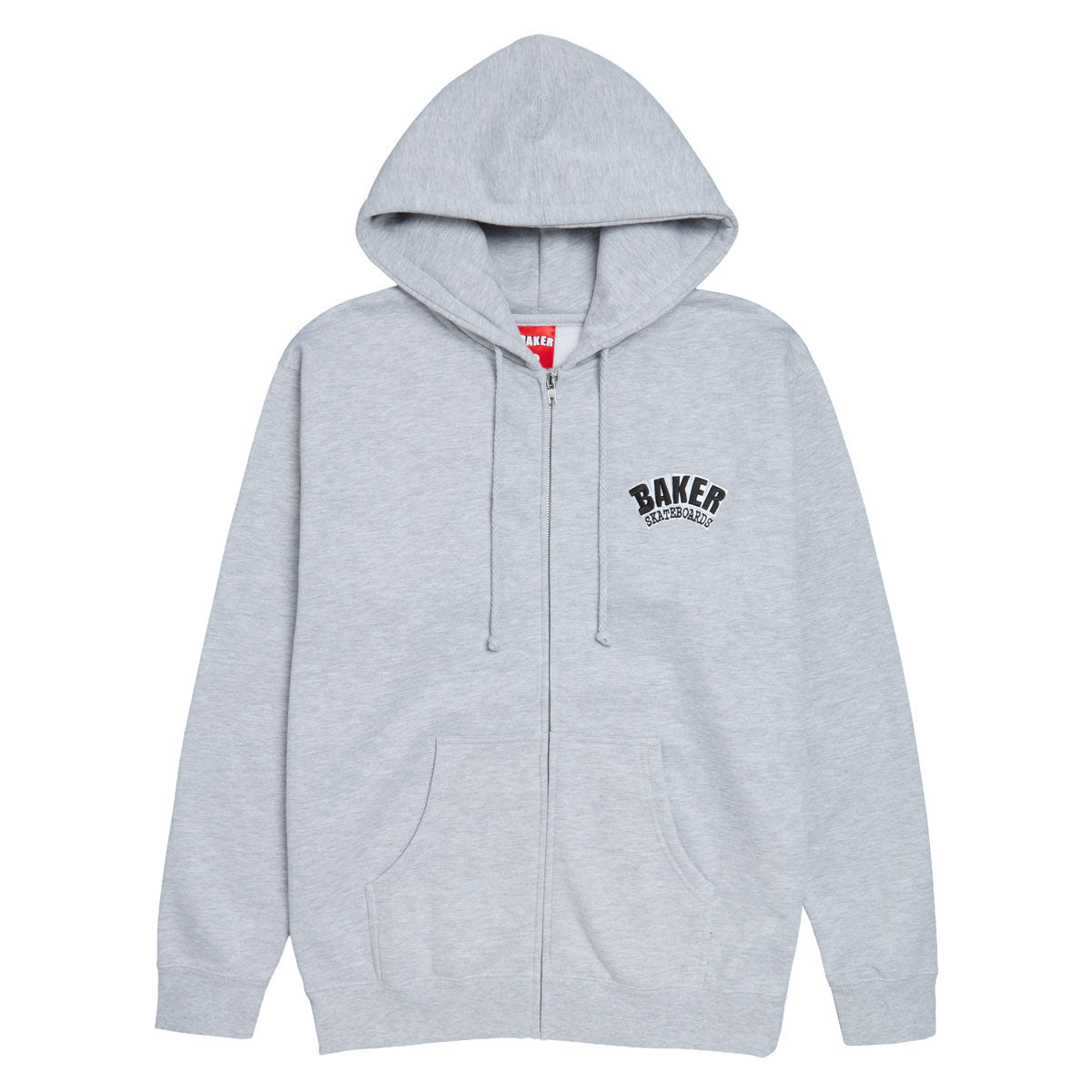 Baker Arch Logo Zip Up Hoodie - Heather Grey image 1