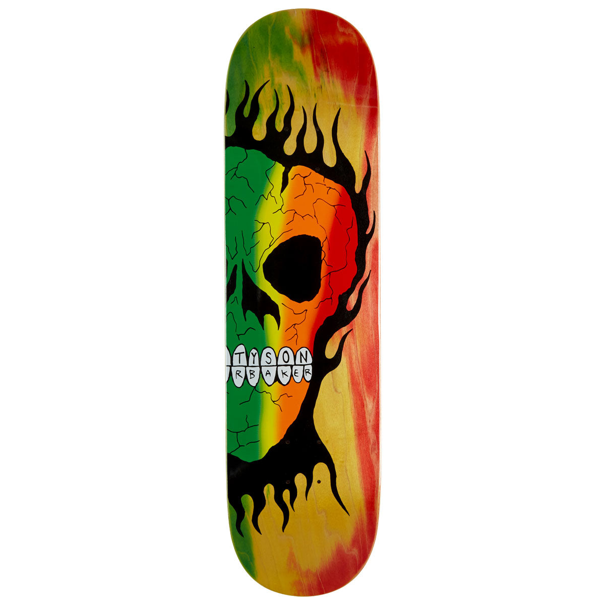 Baker Tyson Peterson Rasta Skull B2 Skateboard Deck - 8.25