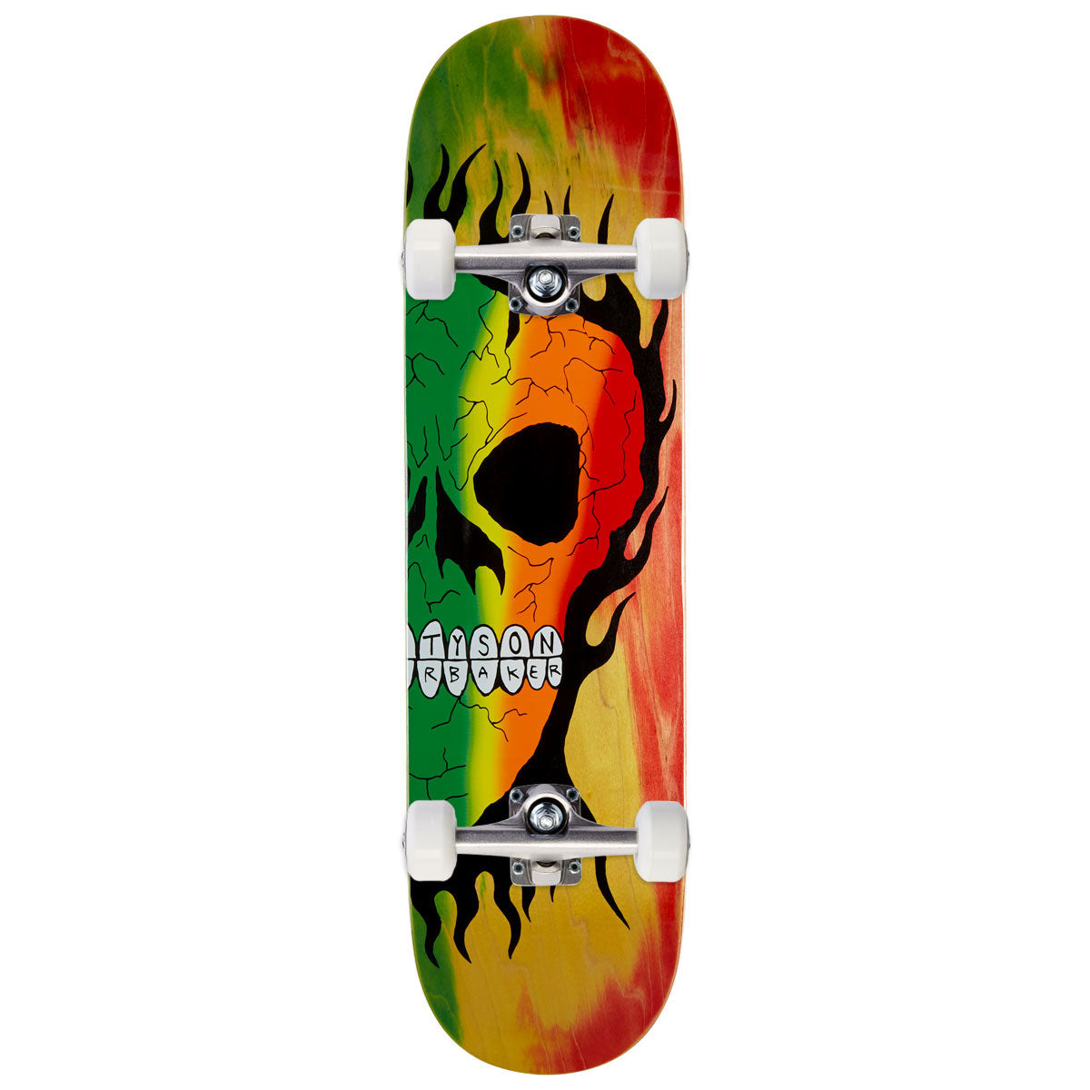 Baker Tyson Peterson Rasta Skull B2 Skateboard Complete - 8.25