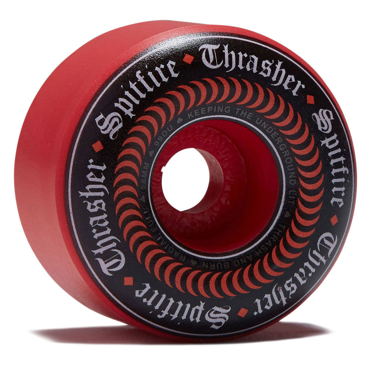 Spitfire x Thrasher Oath F4 99d Radial Full Skateboard Wheels - Red - 58mm image 1