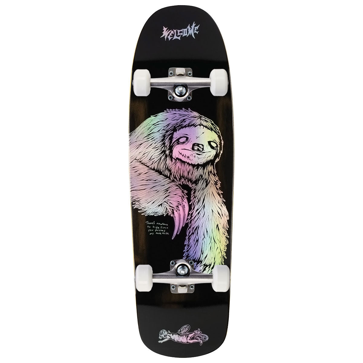 Welcome Sloth On Slappy Slap Skateboard Complete - Black/Prism Foil - 9.50