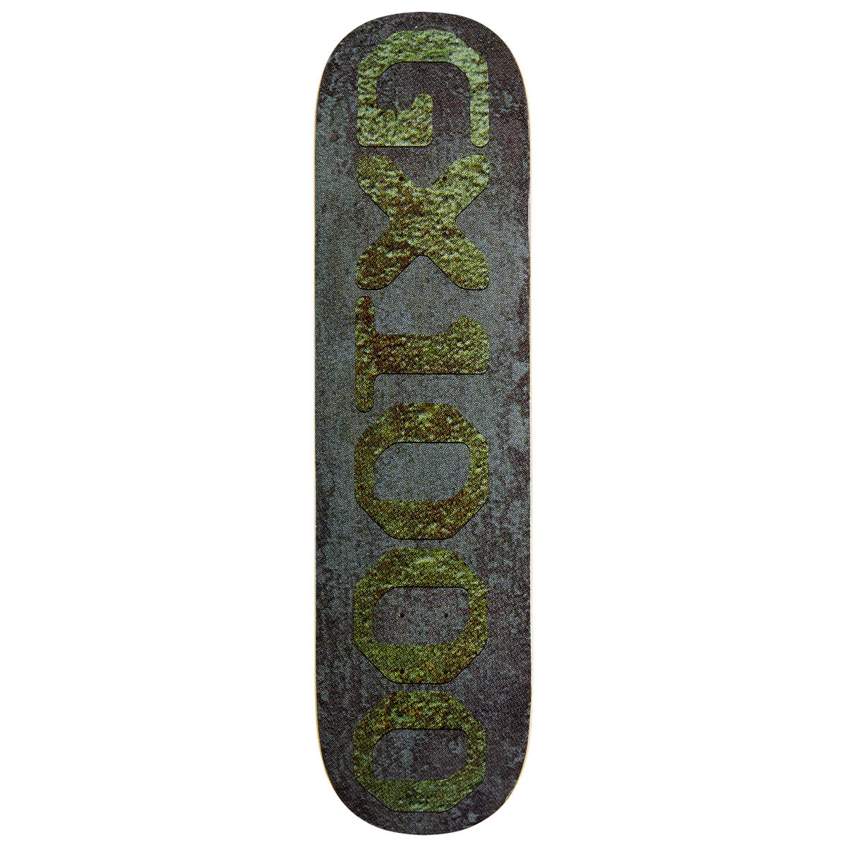 GX1000 OG Logo Patina Skateboard Deck - Blueish/Green Font - 8.25