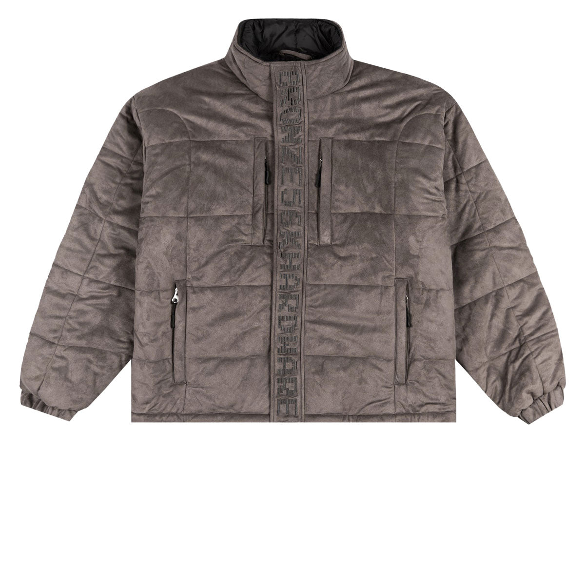 Bronze 56k Faux Suede Puffer Jacket - Steel image 1