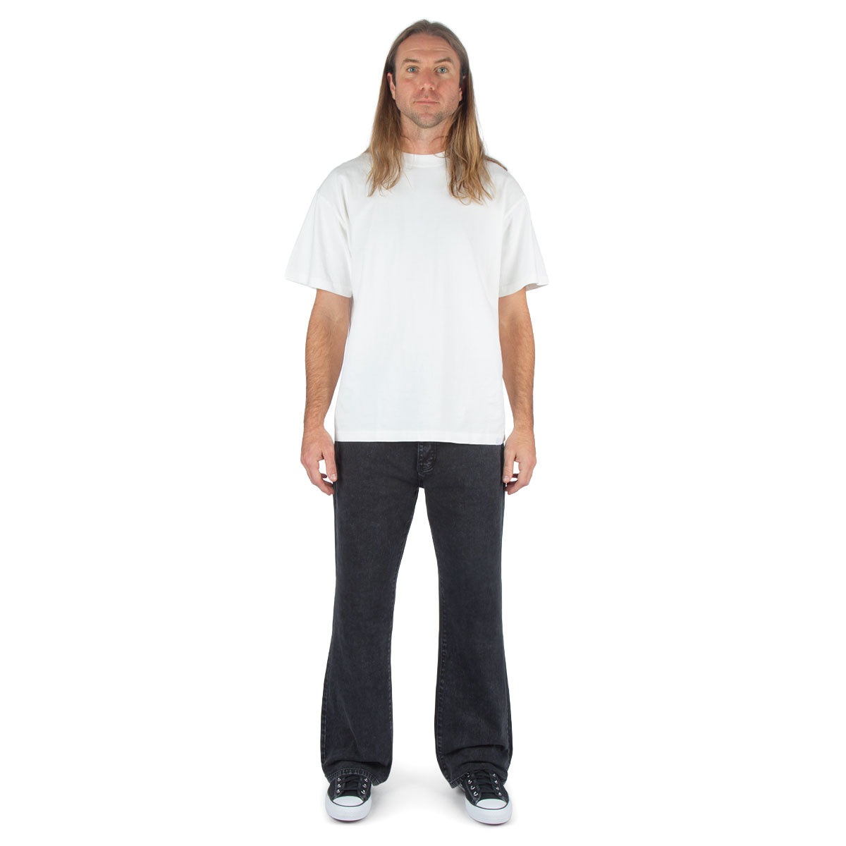 CCS Western Bootcut Denim Jeans - Acid Wash Black image 3