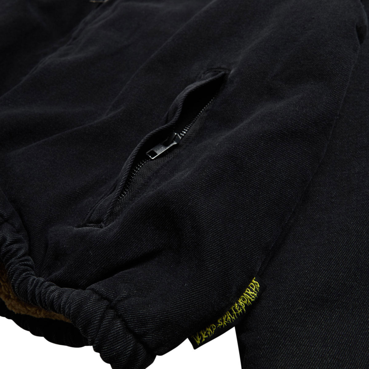 WKND Sherpa Lined Denim Jacket - Washed Black Denim image 4