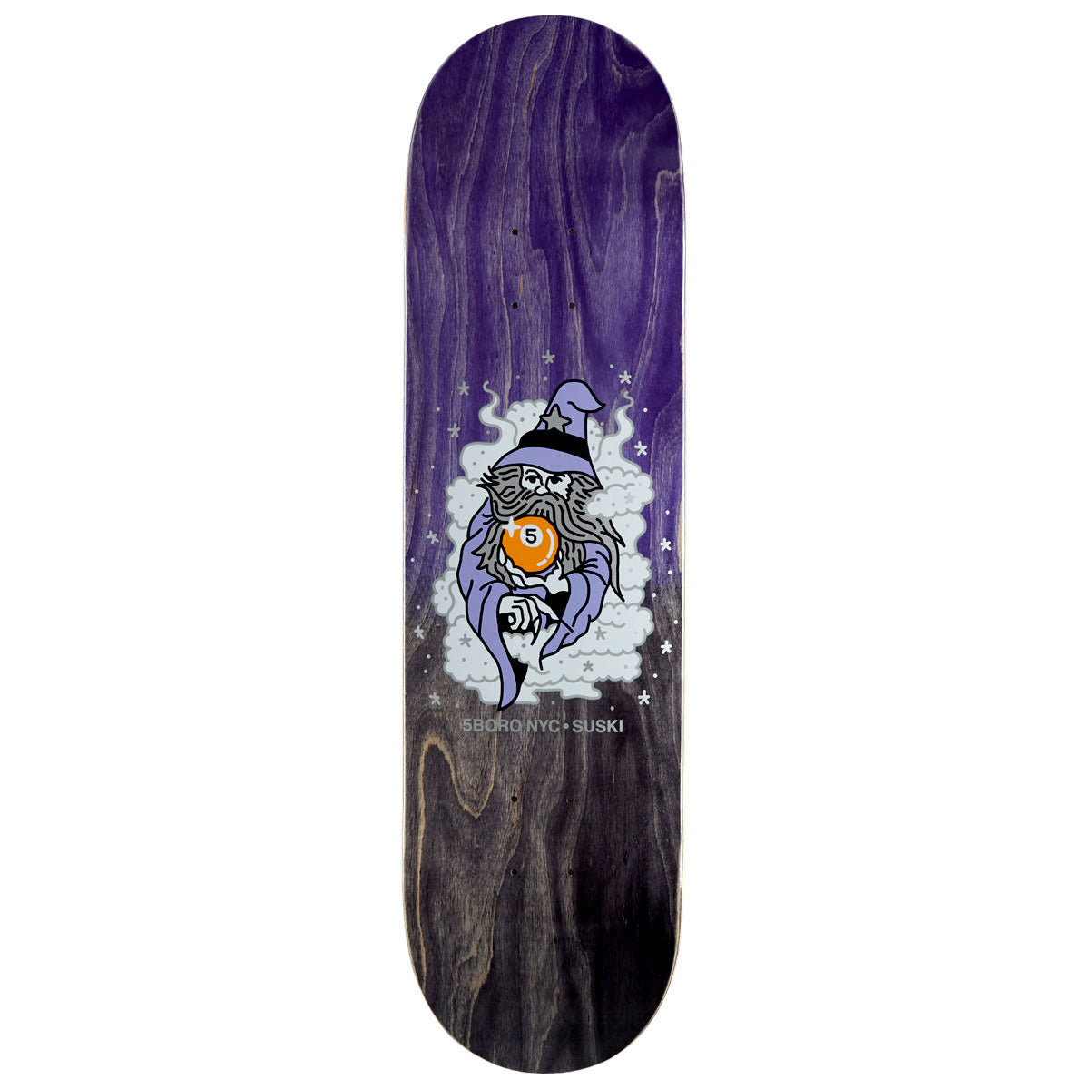 5Boro Aaron Suski Wizard Skateboard Deck - Black/Purple - 8.00