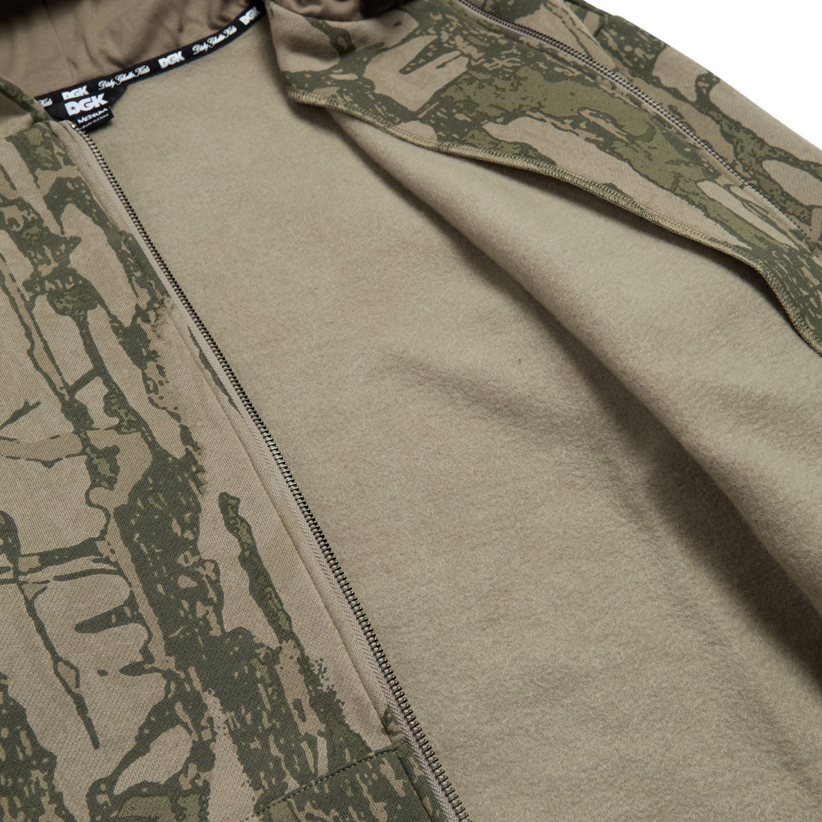 DGK Cortex Zip Up Hoodie - Bark Camo image 3