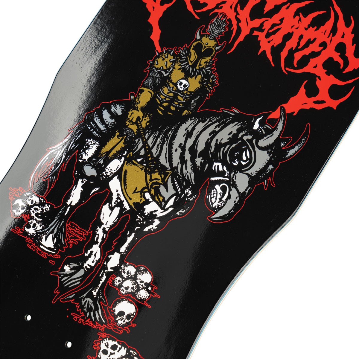 Welcome Rider On Dark Lord Skateboard Deck - Black/Gold Foil - 9.75