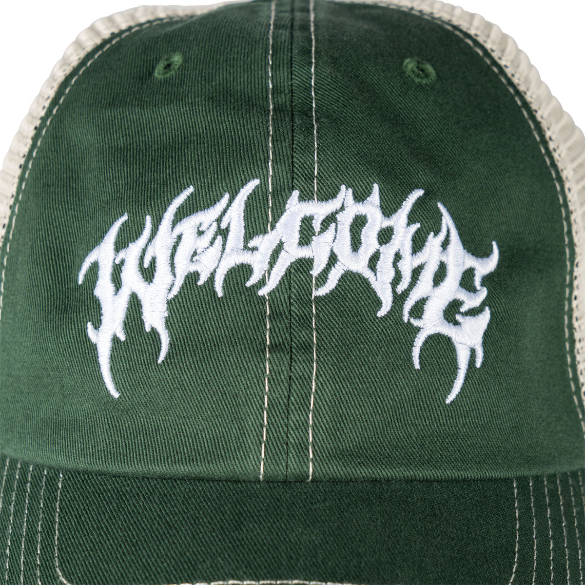 Welcome Barb Contrast Stitch Trucker Hat - Green image 4