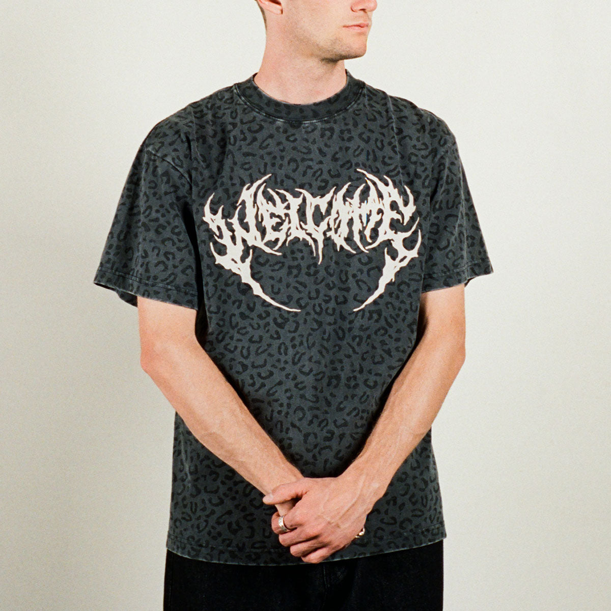 Welcome Fang T-Shirt - Vintage Black/Leopard image 3