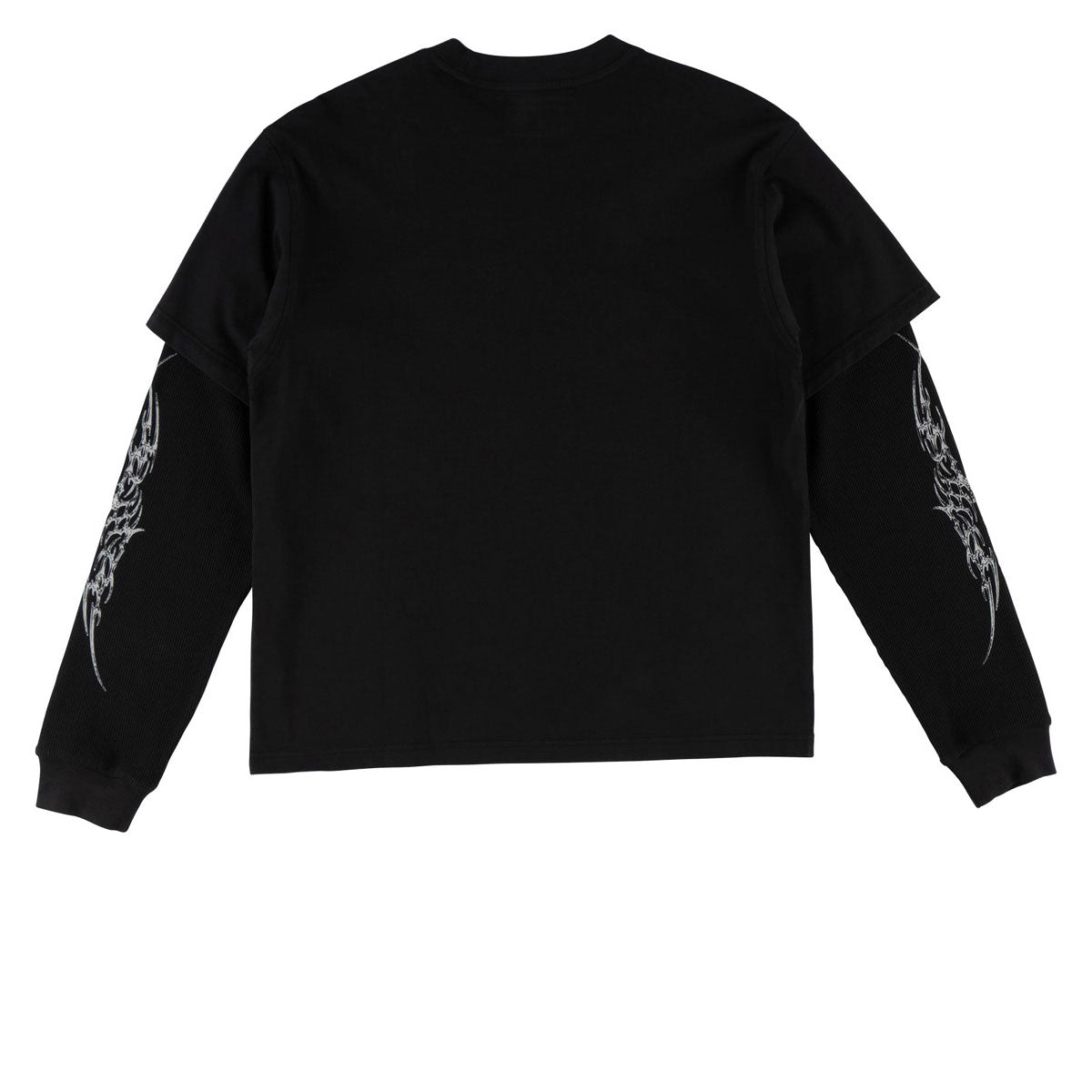 Welcome Caste Layered Long Sleeve Knit T-Shirt - Black/Grey image 2