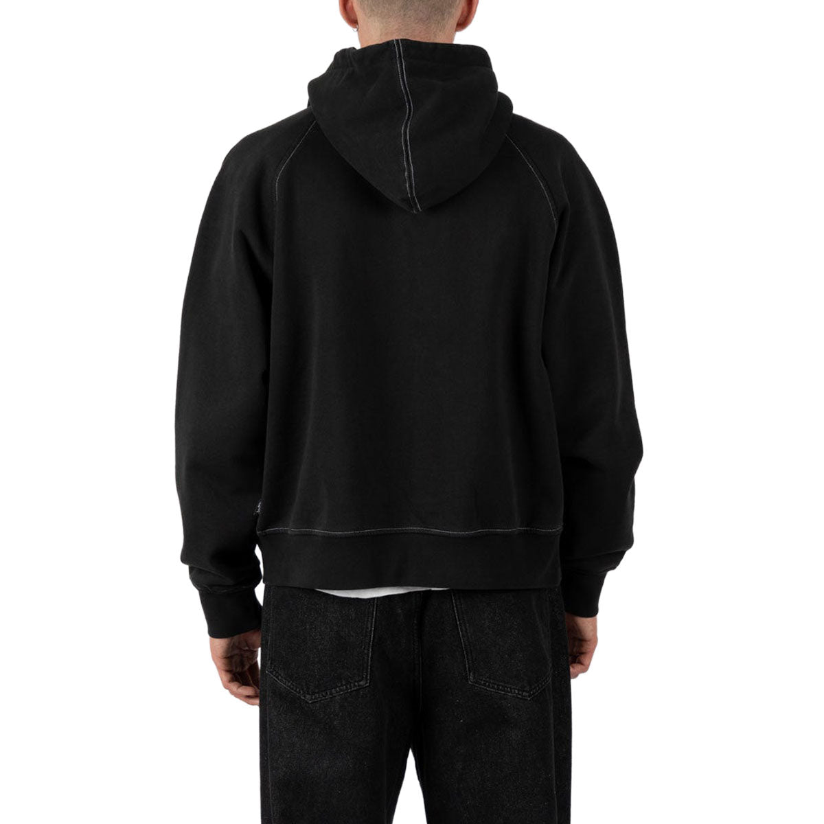 Welcome Kellen Cropped Stud Zip Hoodie - Black/White image 3