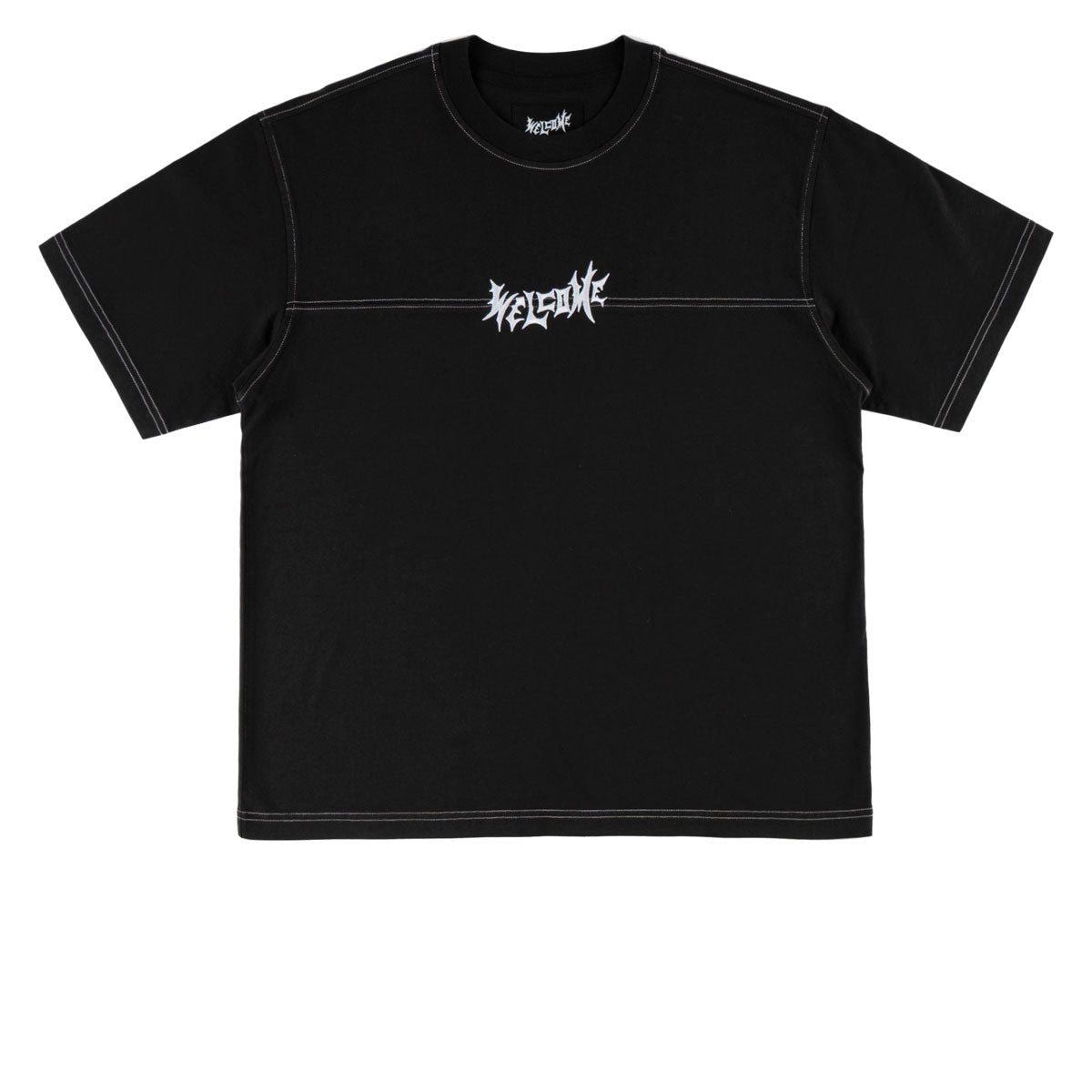 Welcome Vamp Football Knit T-Shirt - Black/White image 1