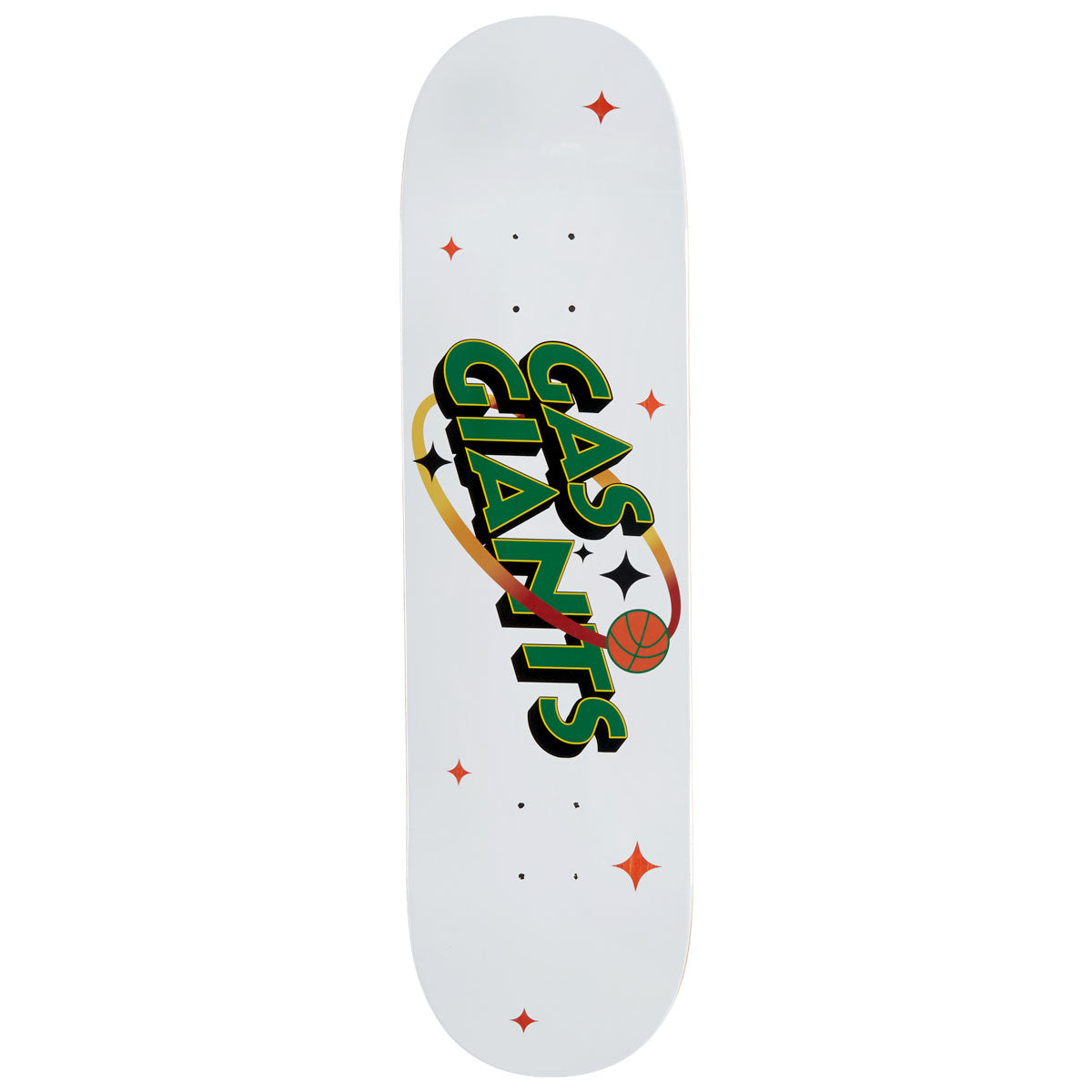 Gas Giants Classic Logo Skateboard Deck - Green/White/Gold - 8.50