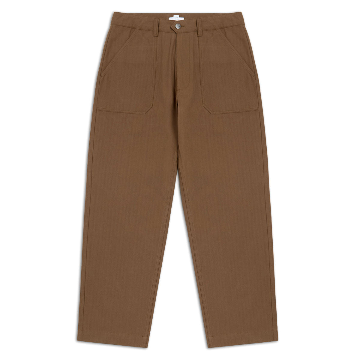 CCS Wide Leg Herringbone Pants - Brown image 4
