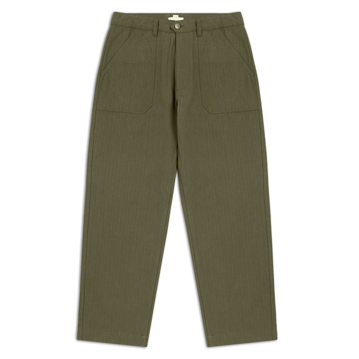 CCS Wide Leg Herringbone Pants - Olive image 4
