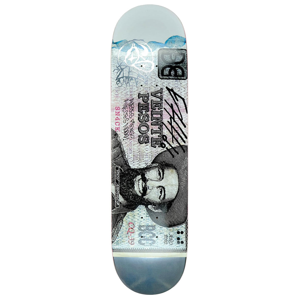 Snack Narvaez Veinte Peso Skateboard Deck - 8.38