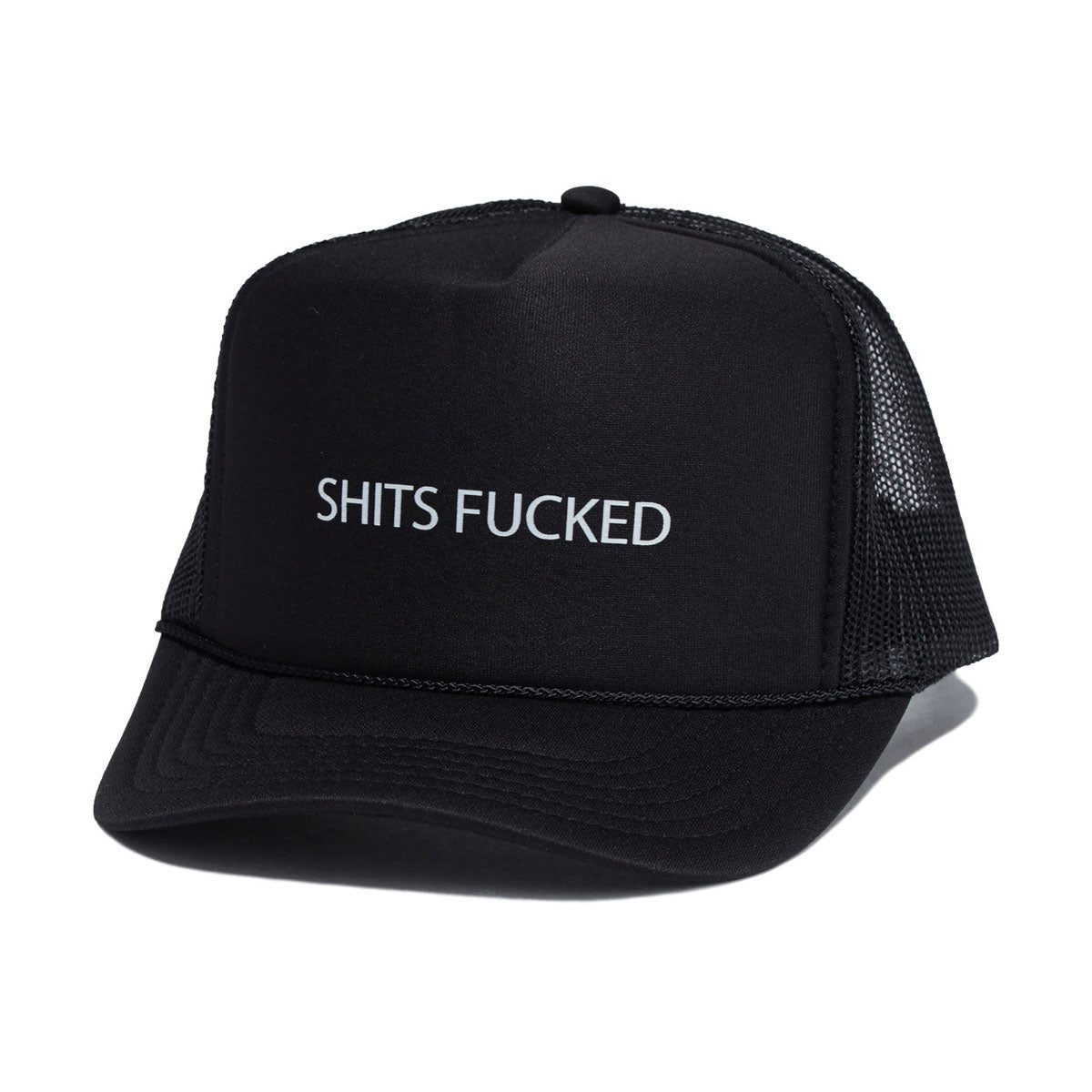 Designer Trash Shits Fucked Trucker Hat - Black image 1