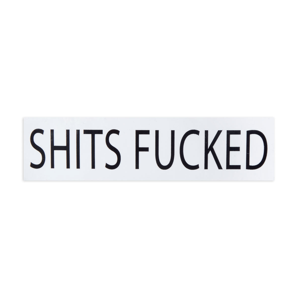 Designer Trash Shits Fucked Sticker - White/Black image 1