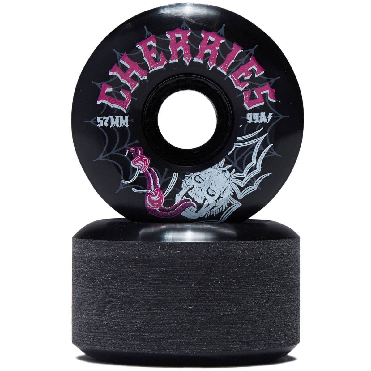 Cherries Spiders Conical Shape 99a Skateboard Wheels - Black - 57mm image 2