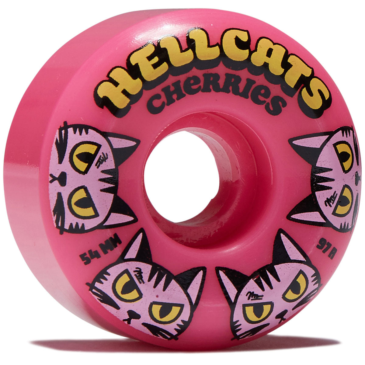 Cherries HellCats Conical Shape 97a Skateboard Wheels - Pink - 54mm image 1