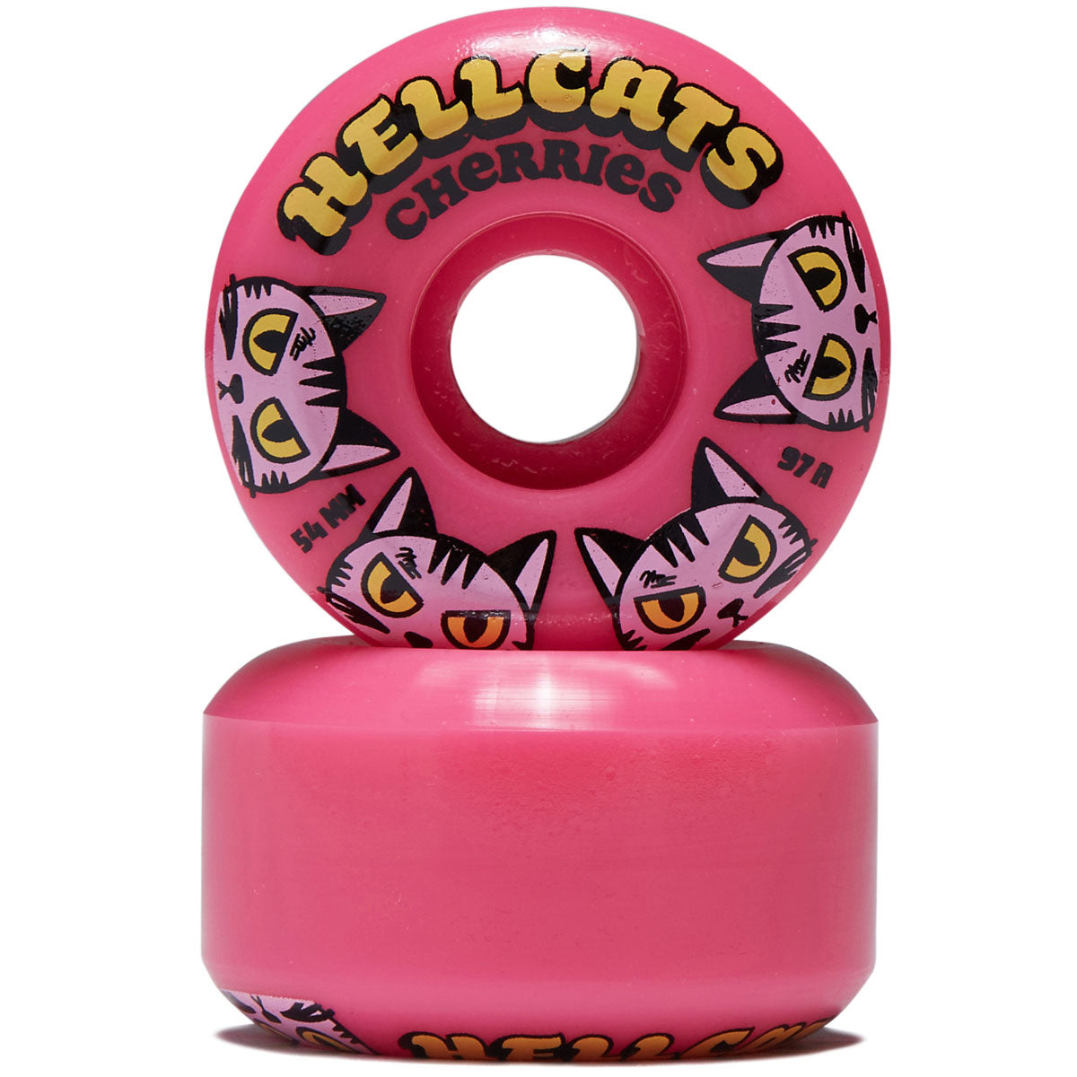 Cherries HellCats Conical Shape 97a Skateboard Wheels - Pink - 54mm image 2