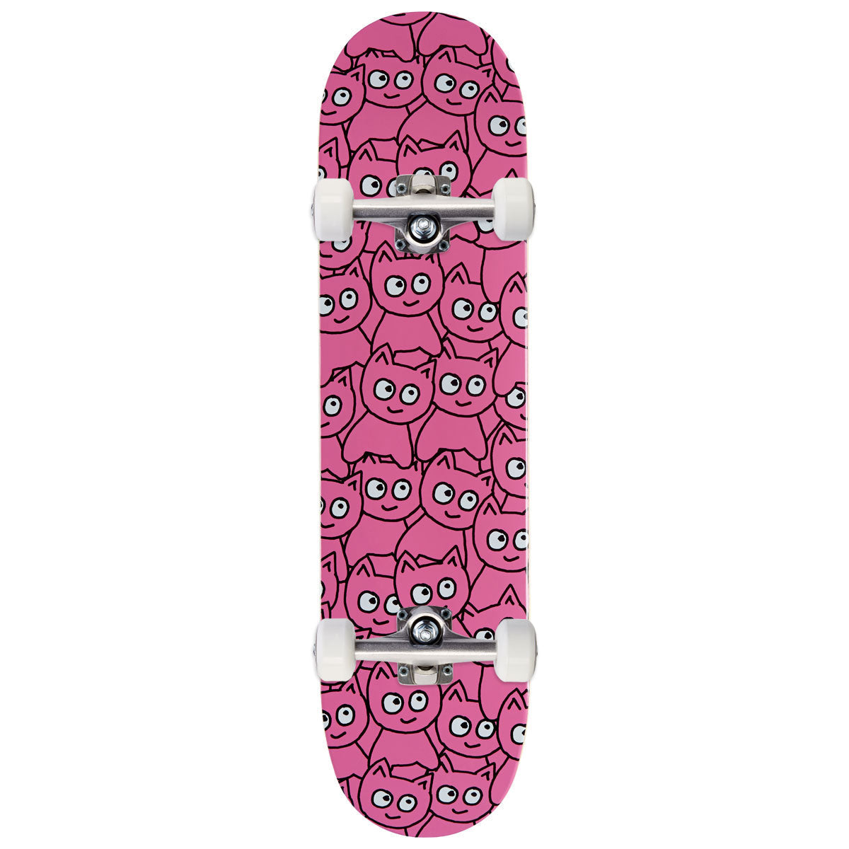 Meow Sticker Pile Skateboard Complete - Pink - 7.25