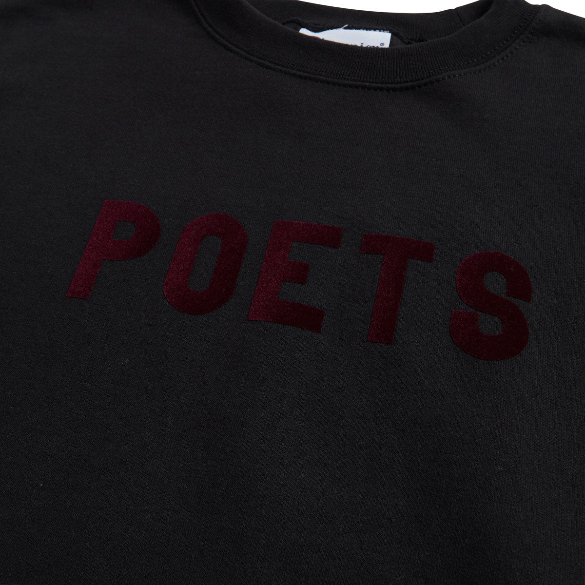Poets OG Poets Flocked Crew Sweatshirt - Black/Burgundy Flocking image 2
