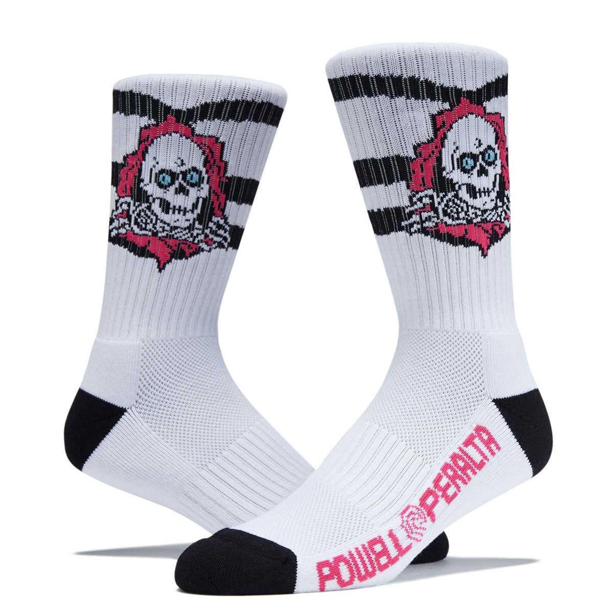 Powell-Peralta Ripper Socks - Pink/Black/White Rip Stripes image 2