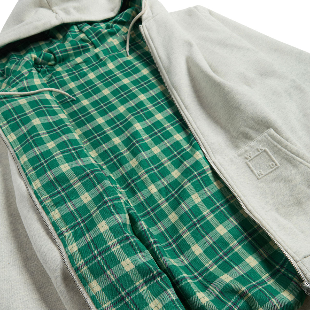 WKND Flannel Lined Zip Hoodie - Oatmeal Heather image 4