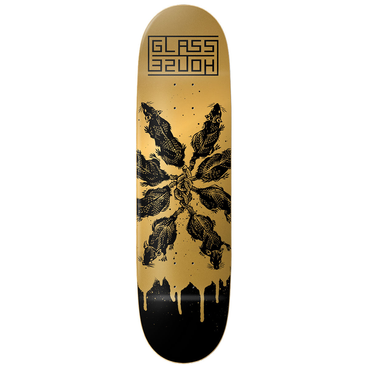 Glass House Rats Skateboard Deck - Gold/Black - 8.50
