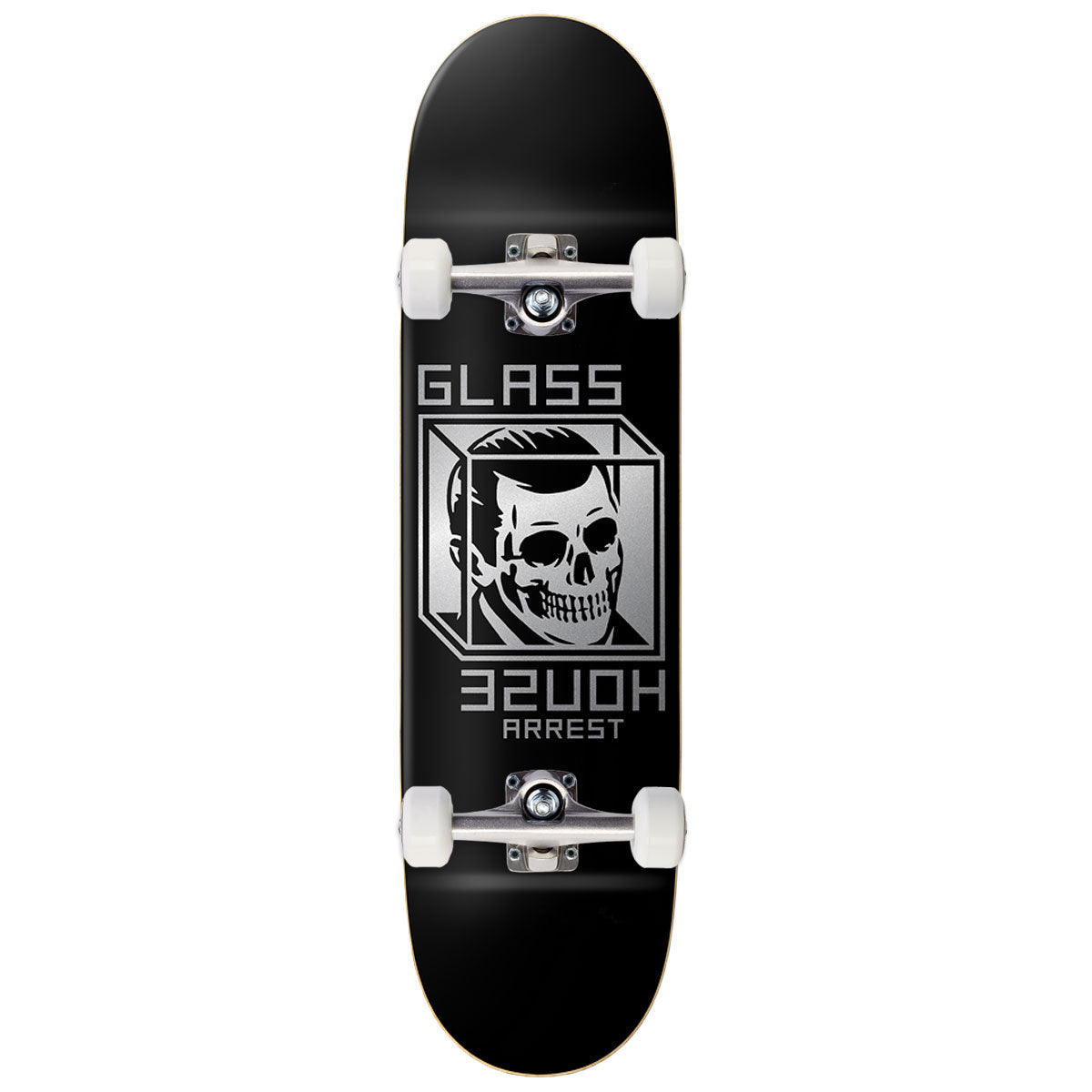 Glass House House Arrest Death Skateboard Complete - Metallic Silver - 8.375