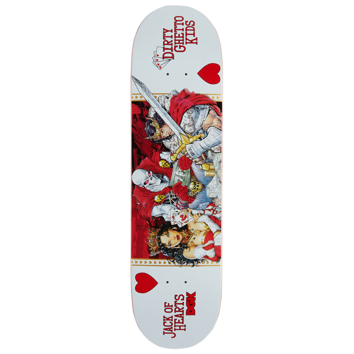 DGK Jack of Hearts Curtin Skateboard Deck - White - 8.25