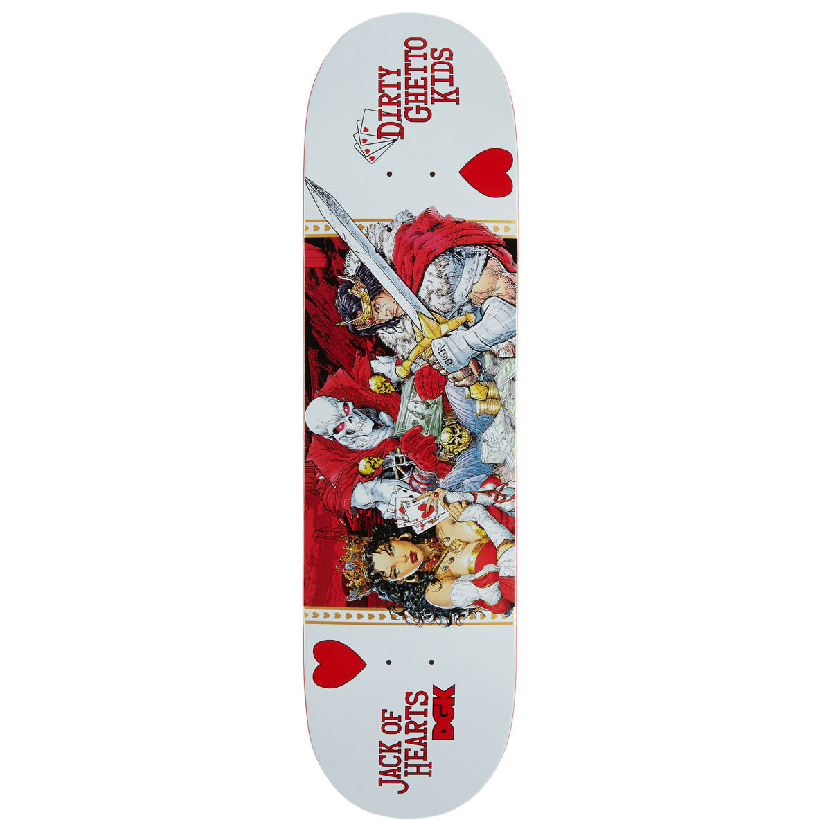 DGK Jack of Hearts Curtin Skateboard Deck - White - 8.50