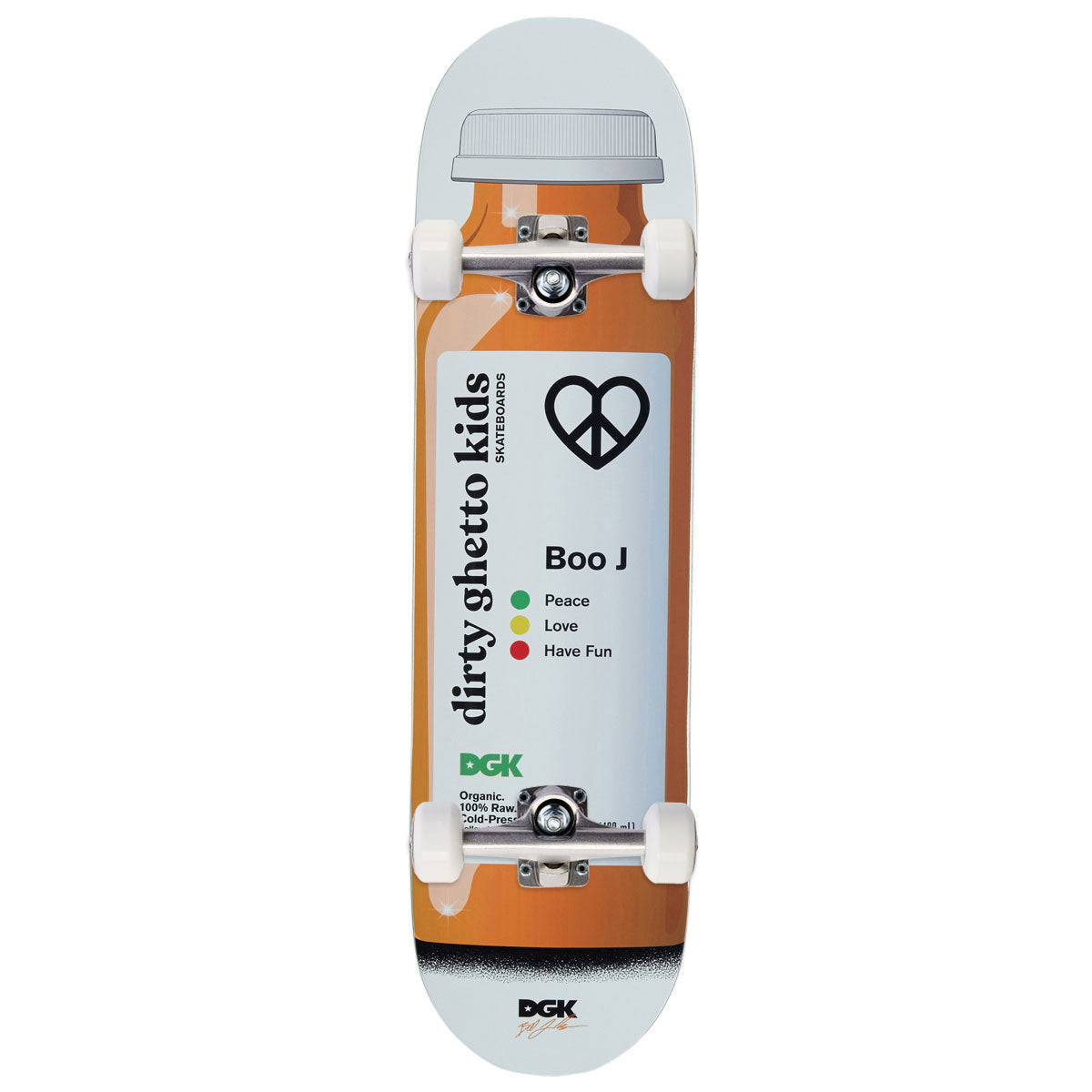 DGK Cold Pressed Boo Skateboard Complete - White - 8.25