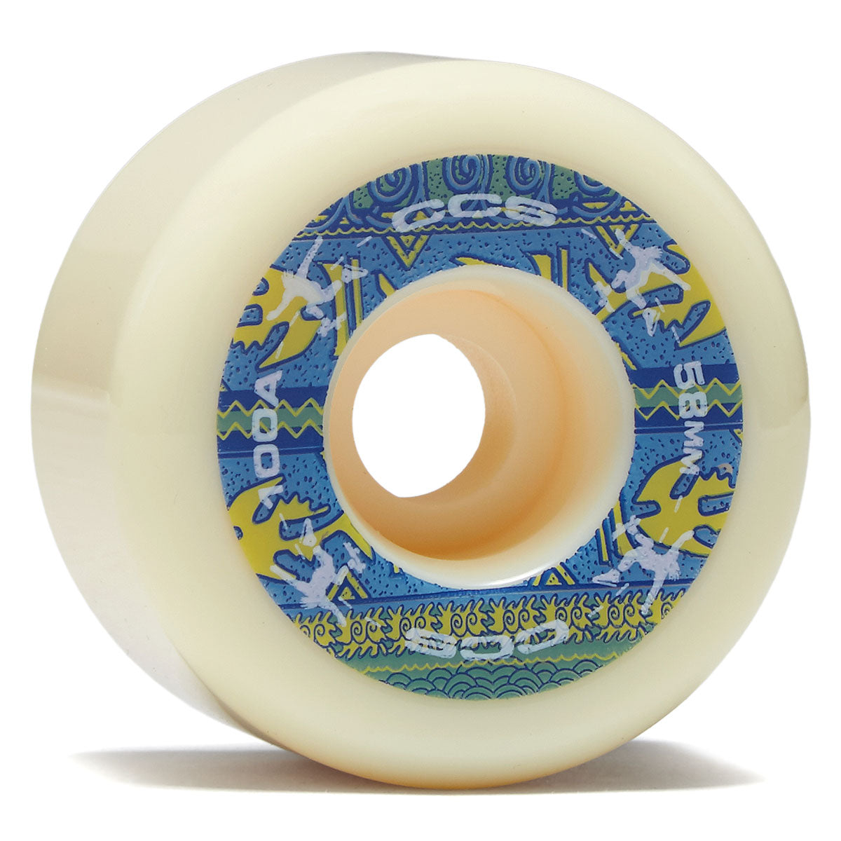 CCS Wide 100a Skateboard Wheels - White - 58mm image 1