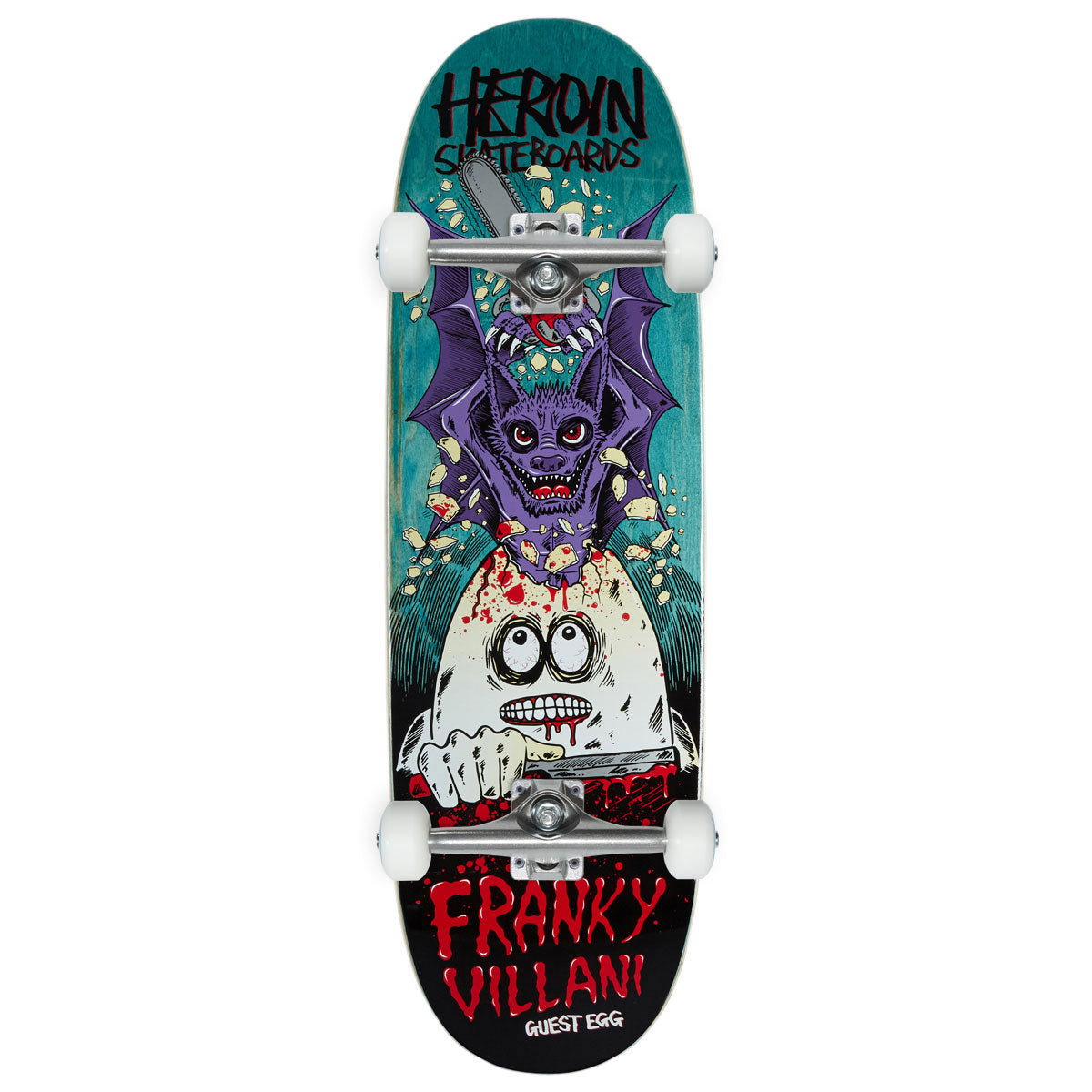 Heroin Franky Villani Guest Egg Skateboard Complete - 9.50