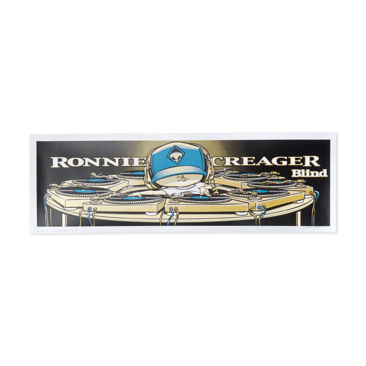 Pragmatic Prints x Blind Ronnie Creager Mixmaster Print - Gold/Blue image 1