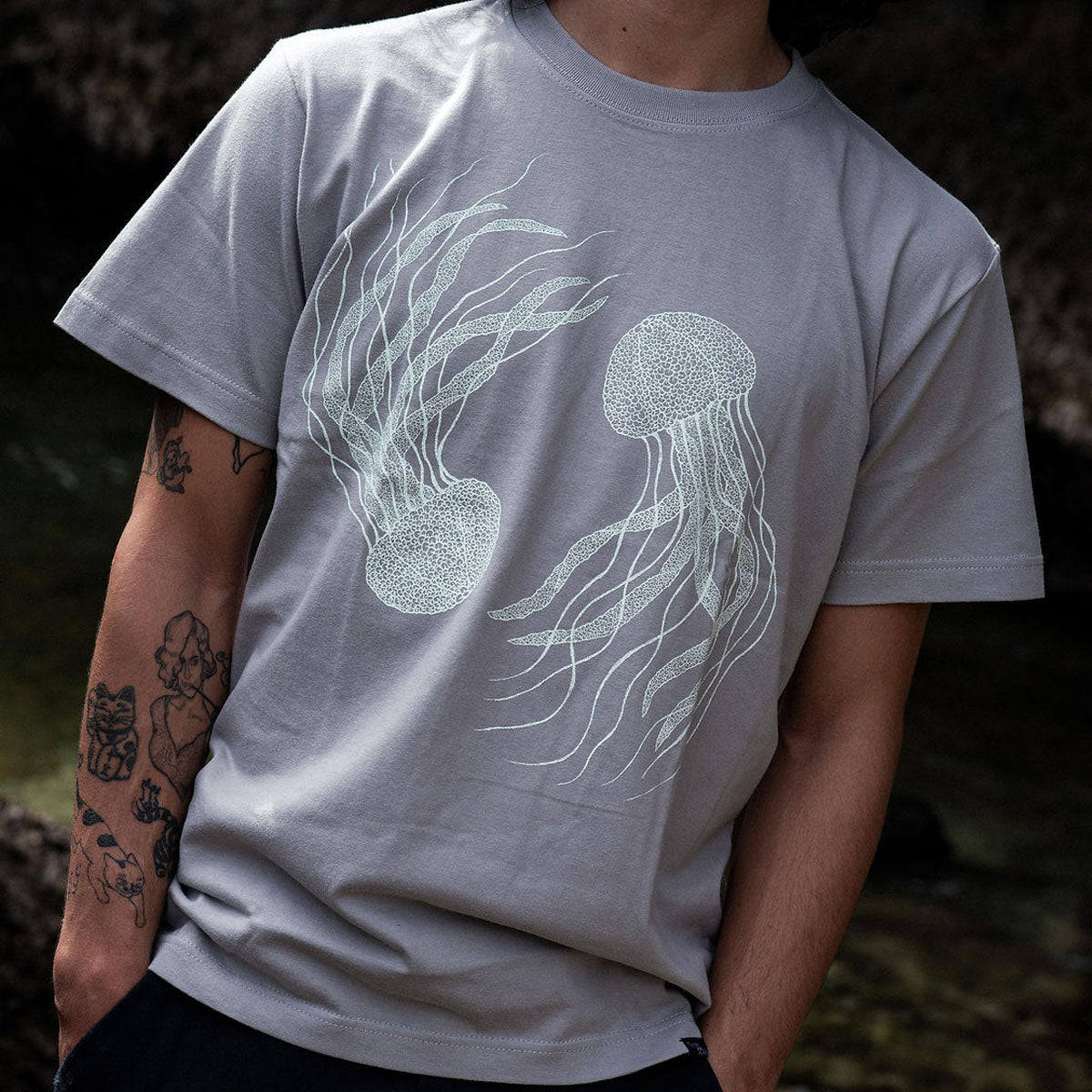 Timescan Kurage T-Shirt - Silver Grey image 3