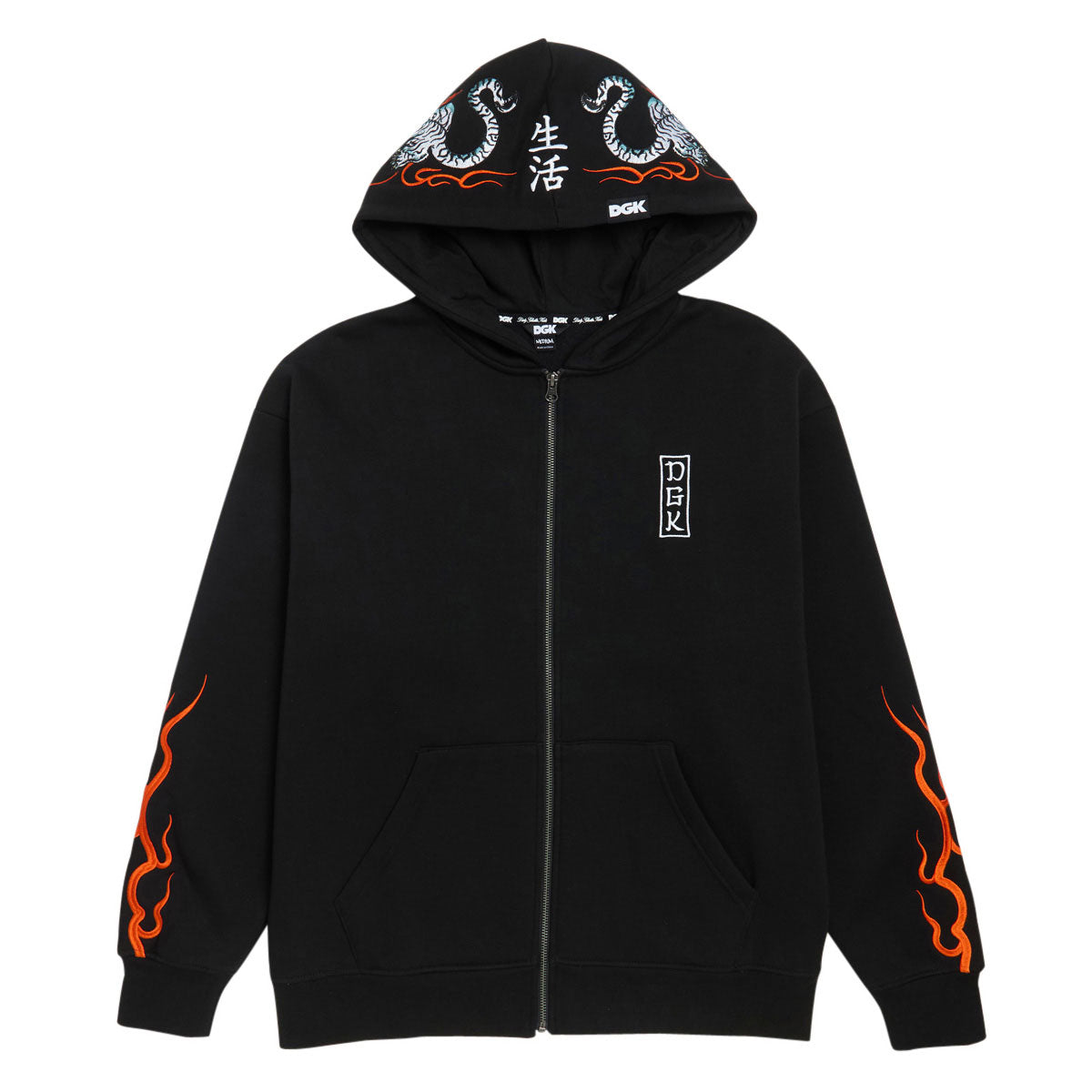 DGK Roamer Zip Up Hoodie - Black image 1