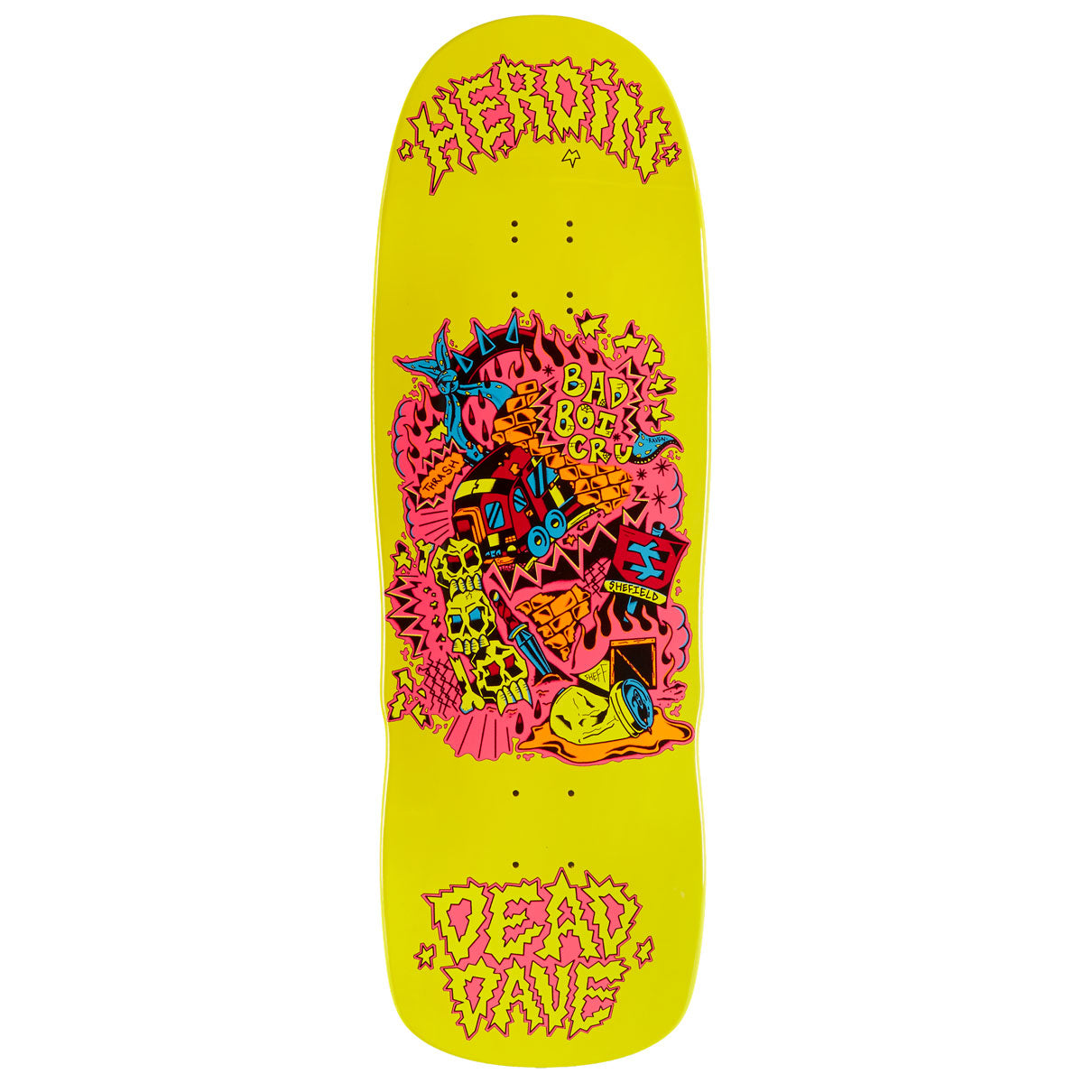 Heroin Dead Dave Trainlines Skateboard Deck - 10.125