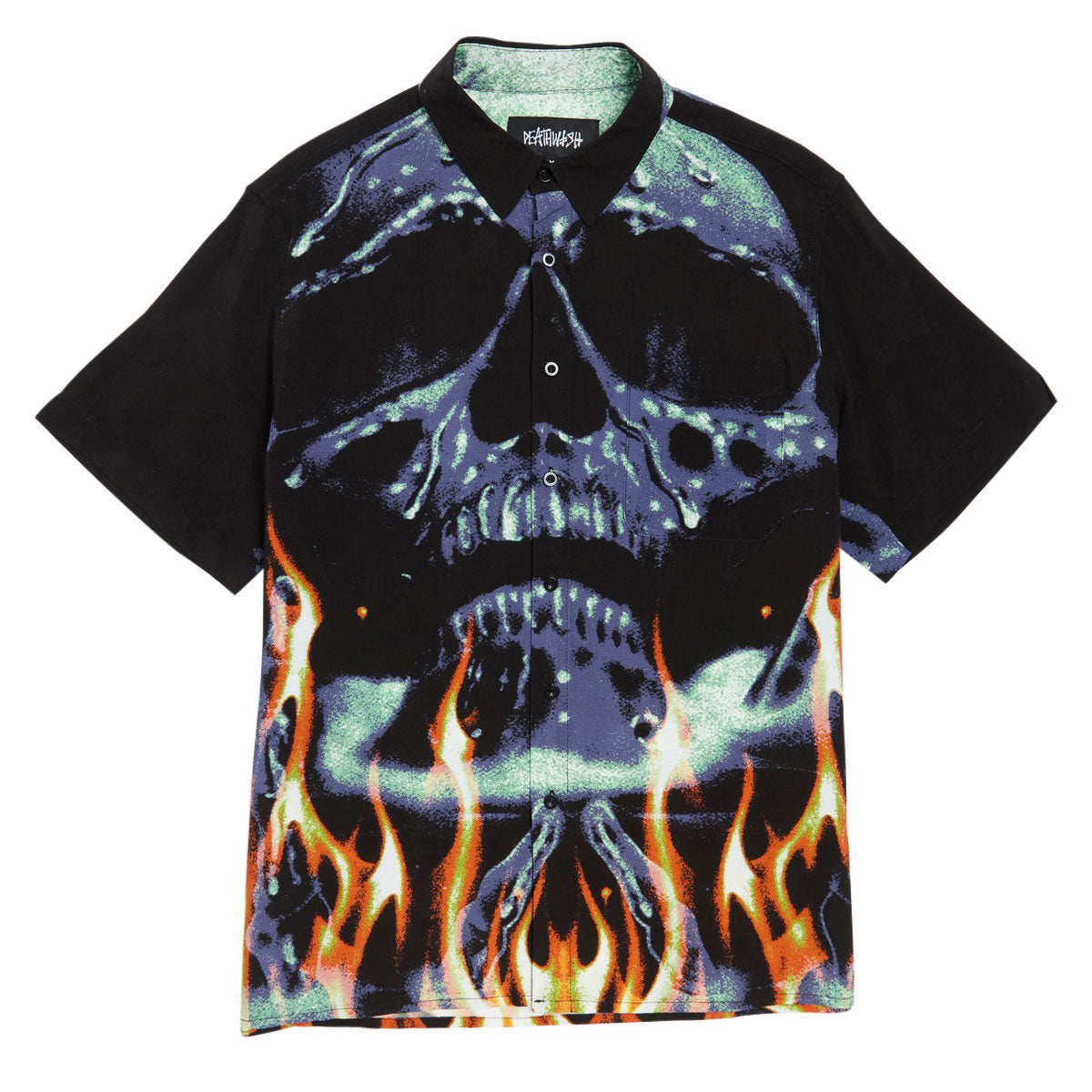 Deathwish Boiling Point Rayon Button Up Shirt - Black image 1